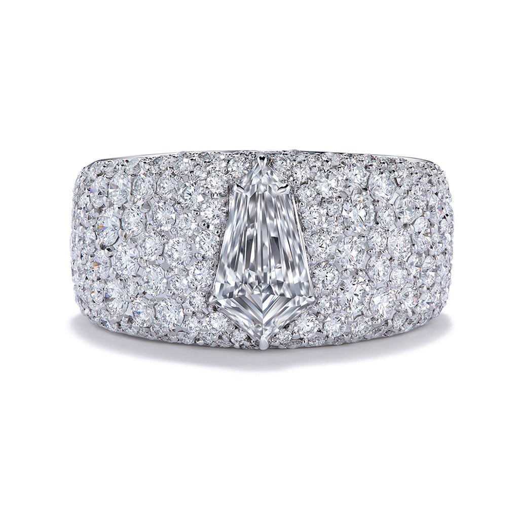 D Flawless Golconda Diamond Ring with D Flawless Diamonds set in 18K White Gold