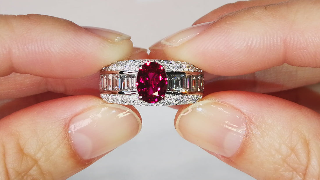 Unheated Pigeon Blood Mogok Jedi Ruby Ring at 1.59 carat by Kat Florence