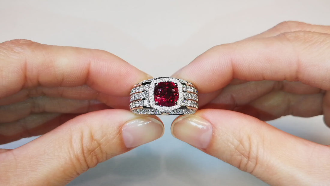 Unheated Mogok Pigeon Blood Ruby Ring with D Flawless Diamonds set in Platinum