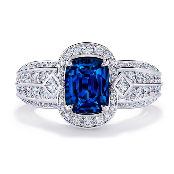 Luc Yen Cobalt Spinel Ring with D Flawless Diamonds set in 18K White G ...