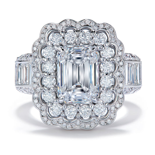 D Flawless Golconda Diamond Ring with D Flawless Diamonds set in 18K White Gold