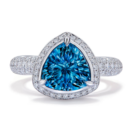 Santa Maria Aquamarine Ring with D Flawless Diamonds set in 18K White Gold