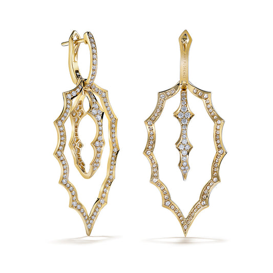 D Flawless Diamond Earrings set in 18K Yellow Gold