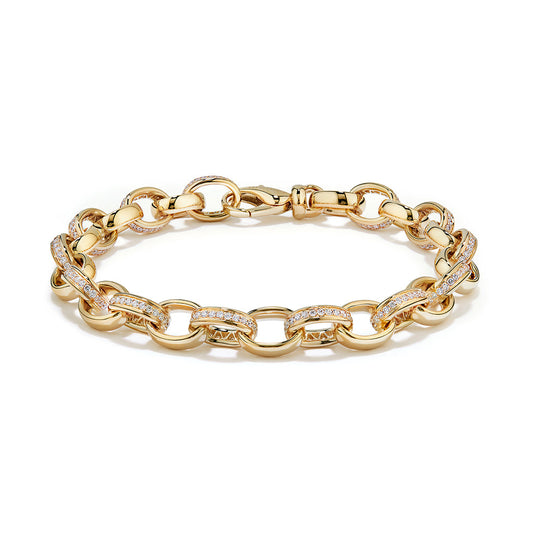 D Flawless Diamond Bracelet set in 18K Yellow Gold