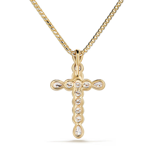 The Diamond Cross D Flawless Diamond Necklace set in 18K Yellow Gold