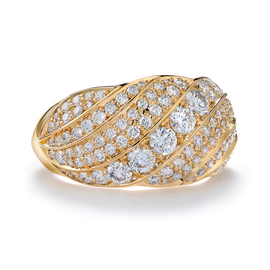 The Cascading Light D Flawless Diamond RingÊ set in 18K Yellow Gold