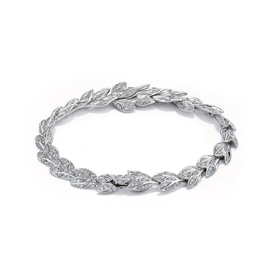 D Flawless Diamond Bracelet set in 18K White Gold