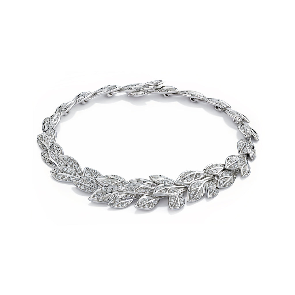 D Flawless Diamond Bracelet set in 18K White Gold