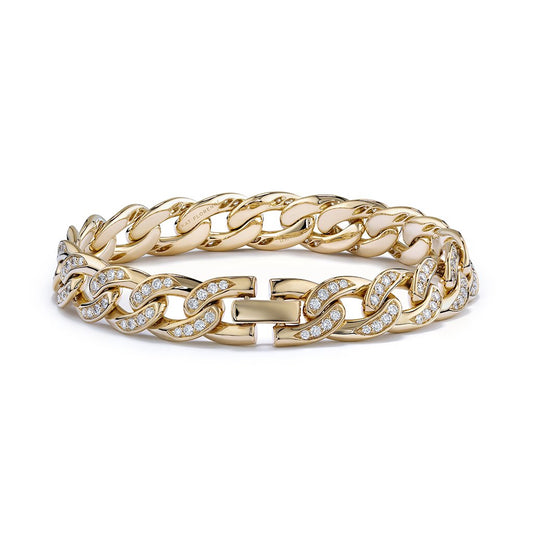 D Flawless Diamond Bracelet set in 18K Yellow Gold